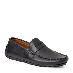 Xane Casual Leather Driving Moccassin-Black