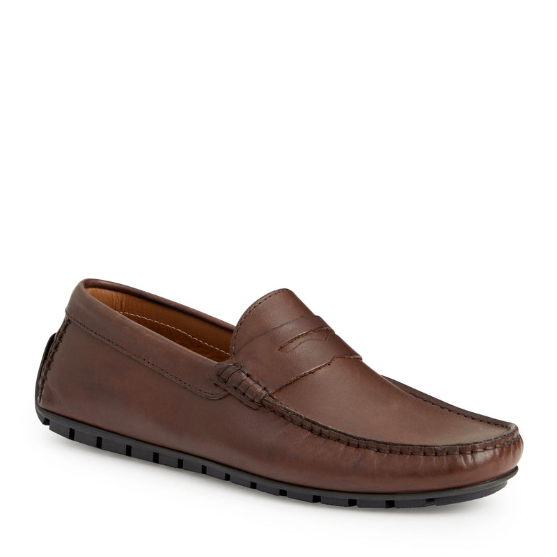 Xane Casual Leather Driving Moccassin-Brown