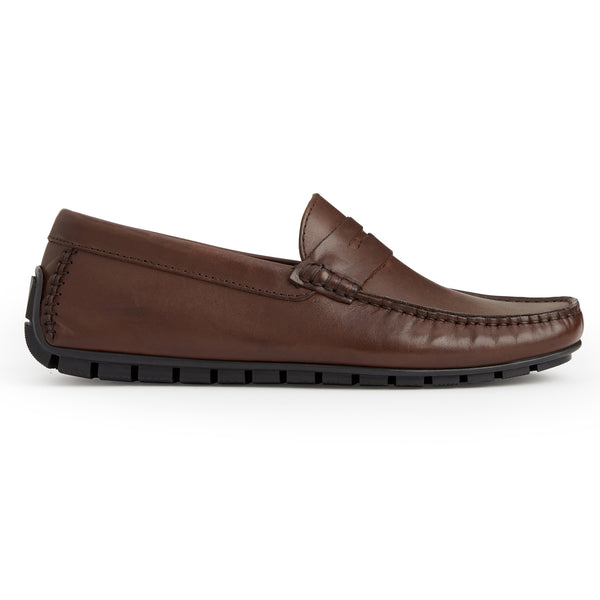 Xane Casual Leather Driving Moccassin-Brown
