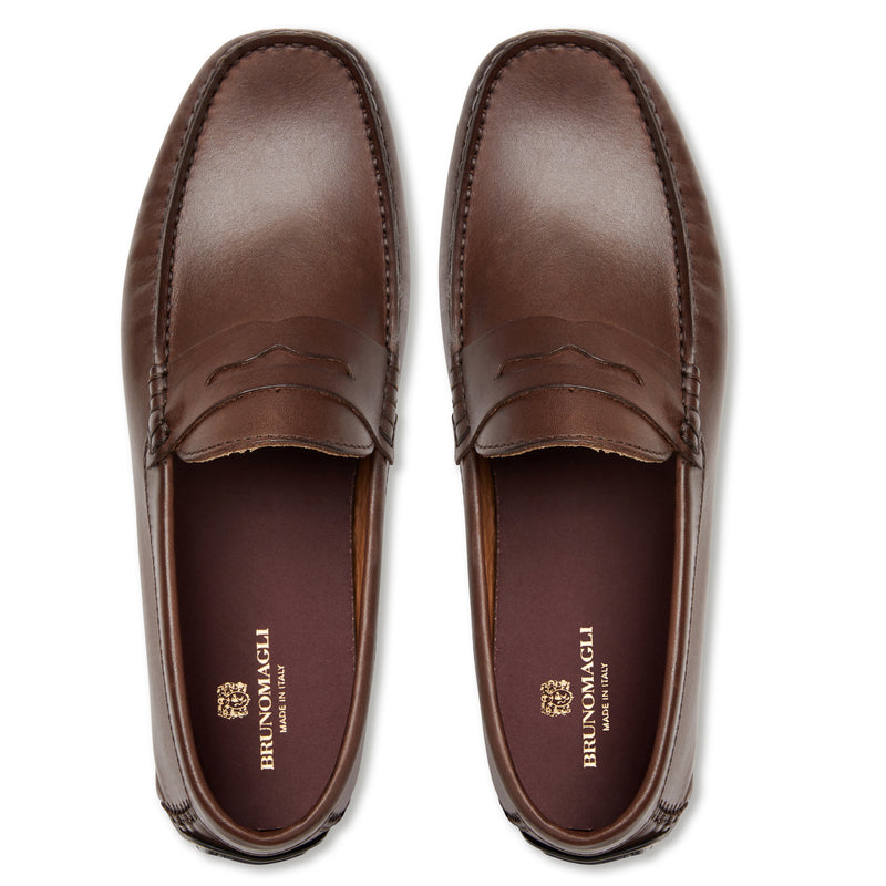 Xane Casual Leather Driving Moccassin-Brown