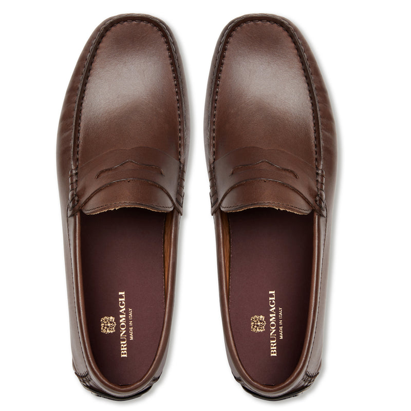 Xane Casual Leather Driving Moccassin Brown Bruno Magli