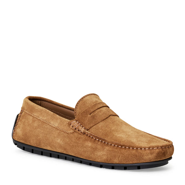 XANE CASUAL SUEDE SLIP-ON DRIVING MOCCASIN-COGNAC