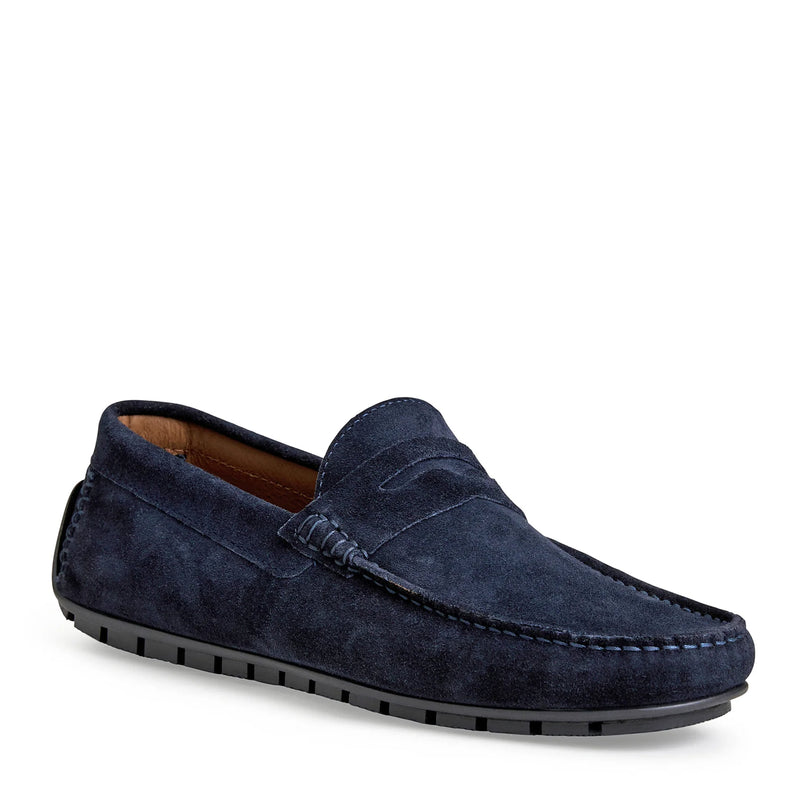 XANE CASUAL SUEDE SLIP-ON DRIVING MOCCASIN-NAVY – Bruno Magli