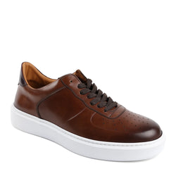 Falcone Leather Sport Lace-Up Sneaker - Cognac