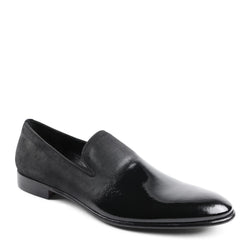 Monet A-Line Patent Suede Smoking Slipper - Black