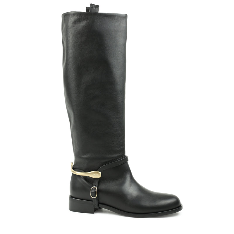 Bruno Magli-Agnese Knee High Boot-Women's Riding Boot-Italian Leather - Black - Front