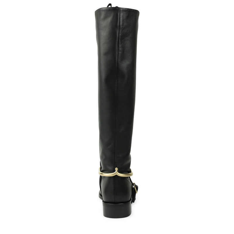 Bruno Magli-Agnese Knee High Boot-Women's Riding Boot-Italian Leather - Black - Back Detail