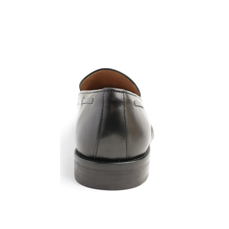 Alfredo Leather Tassel Slip On Loafer - Black