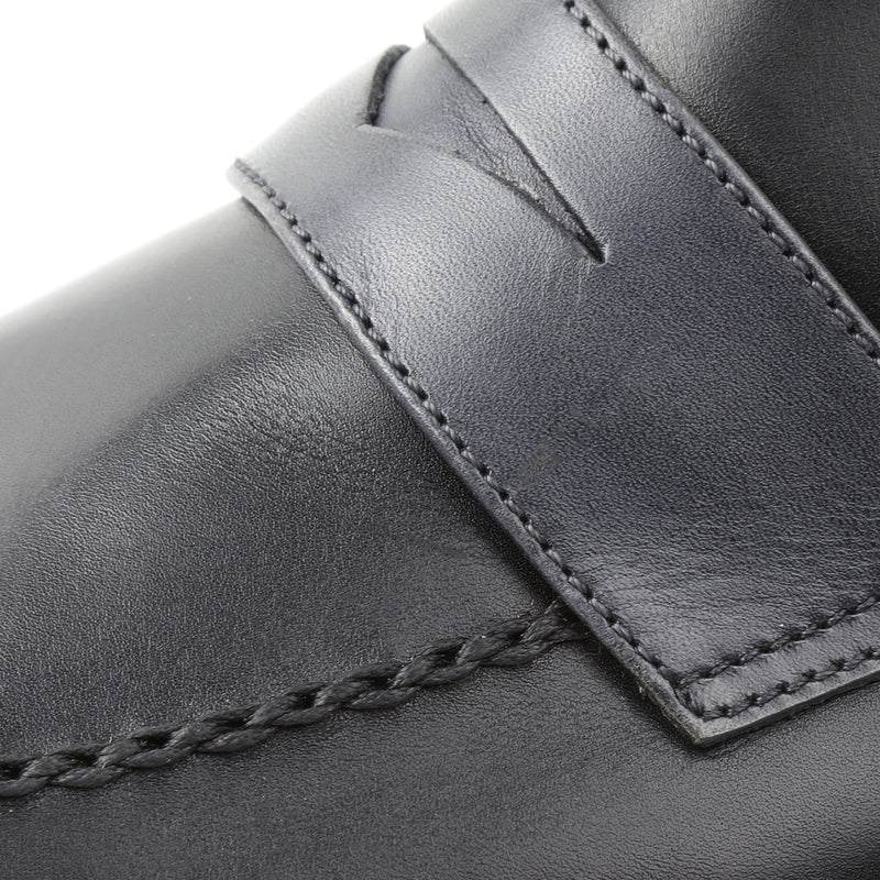 Arezzo Burnished Penny Loafer - Black/Dark Grey