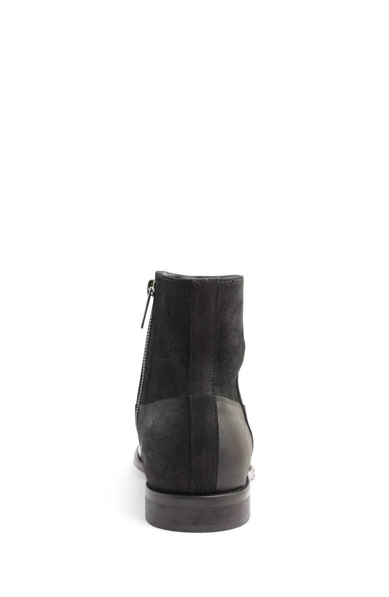 Armando Patent Ombre Suede Zip Boot - Black