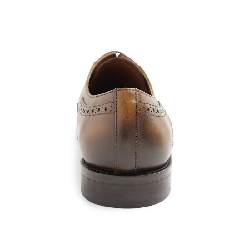 Atillio Wingtip Leather Blucher - Cognac