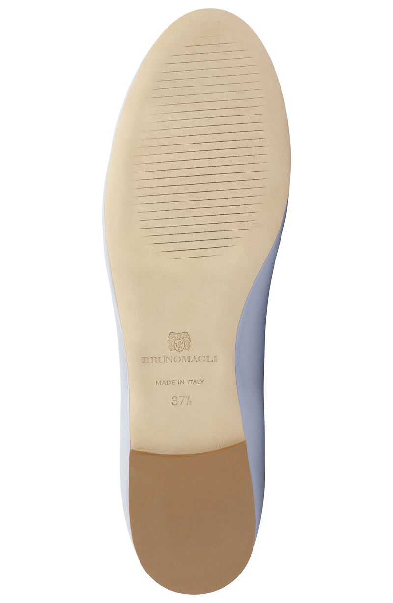 Bibi Leather Flat - Light Blue
