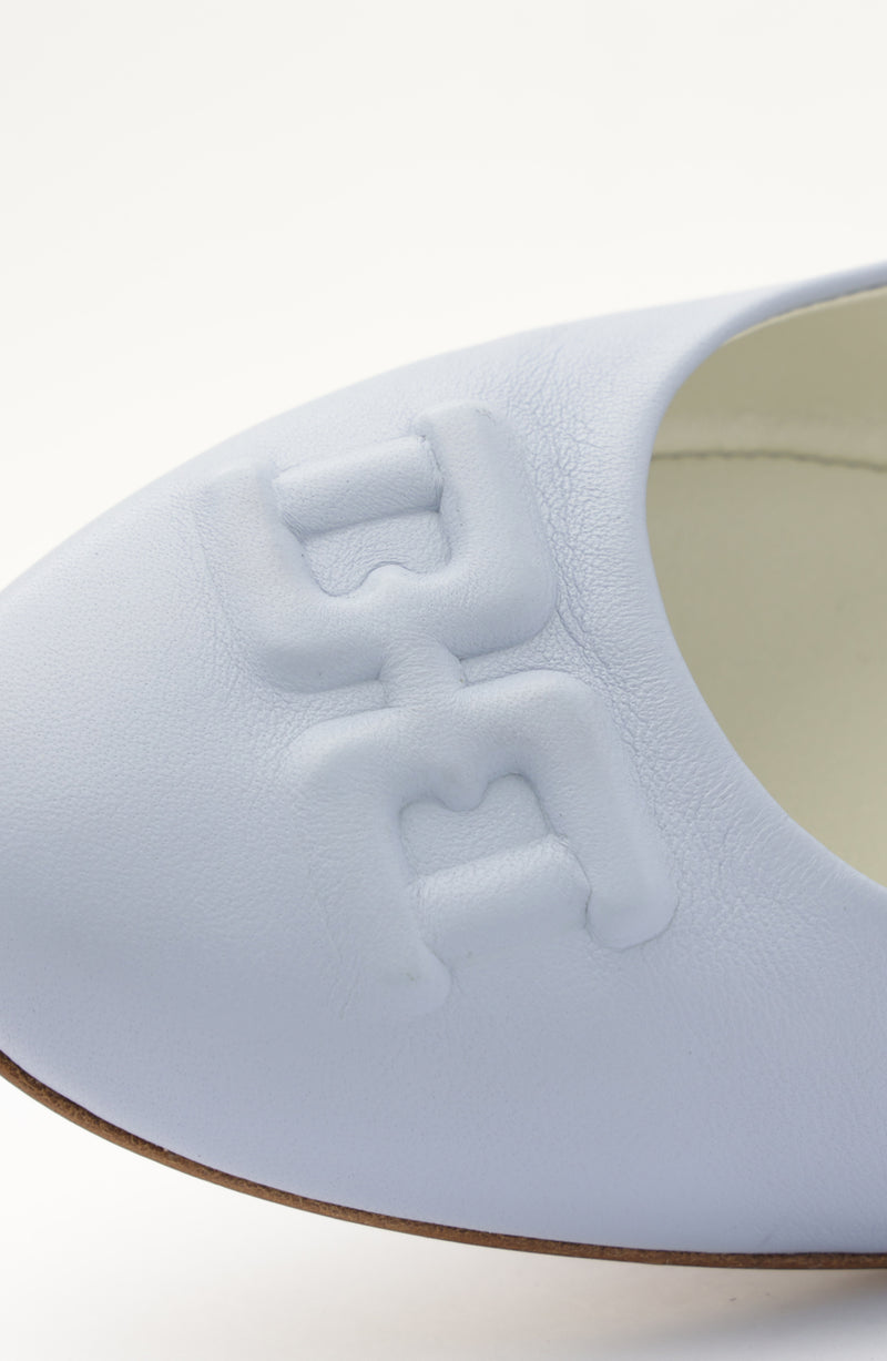 Bibi Leather Flat - Light Blue