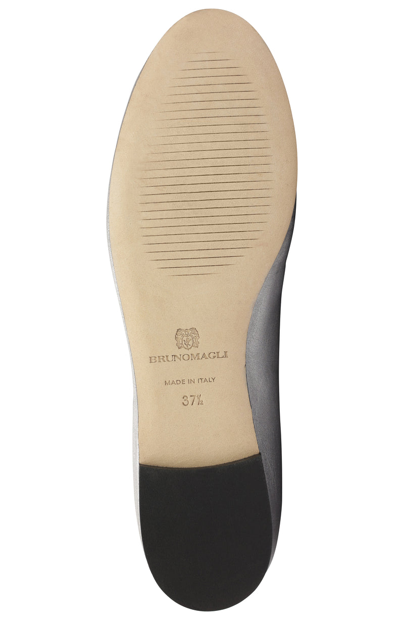 Bibi Leather Flat - Pewter