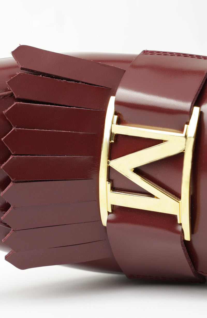 Brianne Chunky Heel Leather Loafer - Bordeaux