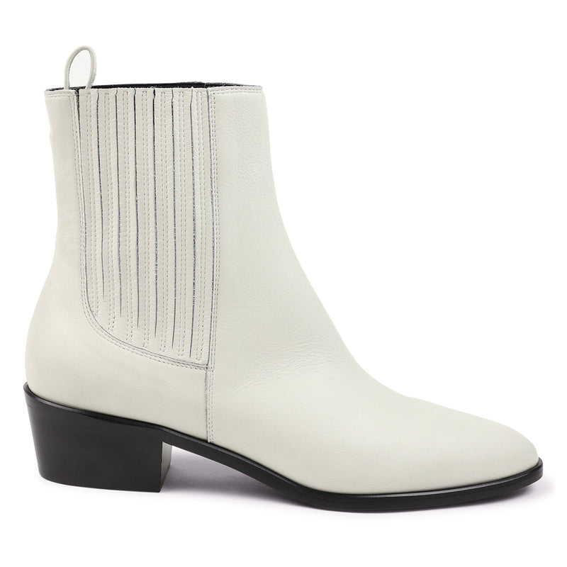 Bruno Magli-Campo Leather Chelsea Boot-Women's Chelsea Boot-Italian Leather - White- Front
