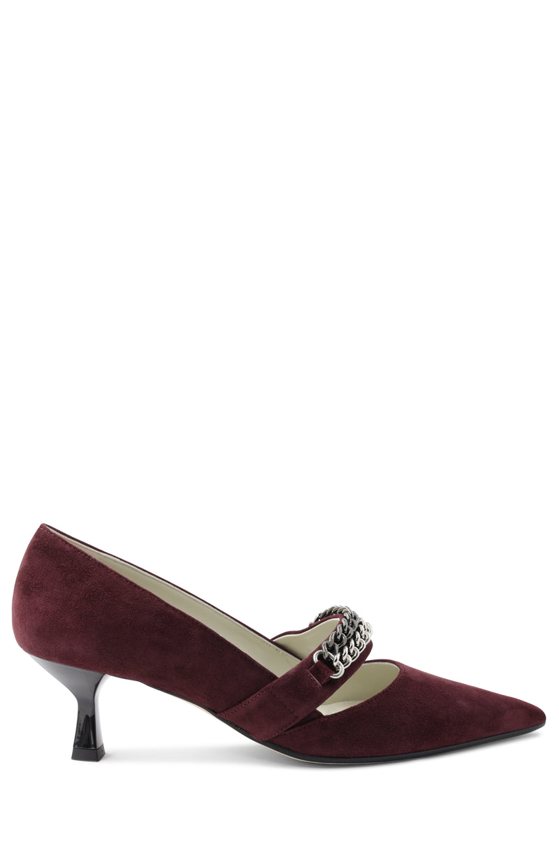 Carmen Elegant Suede Pump - Bordeaux
