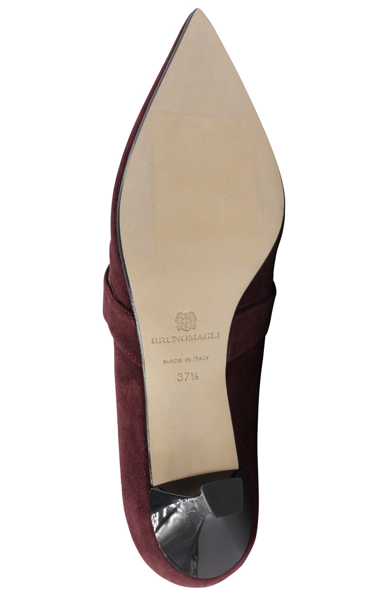 Carmen Elegant Suede Pump - Bordeaux