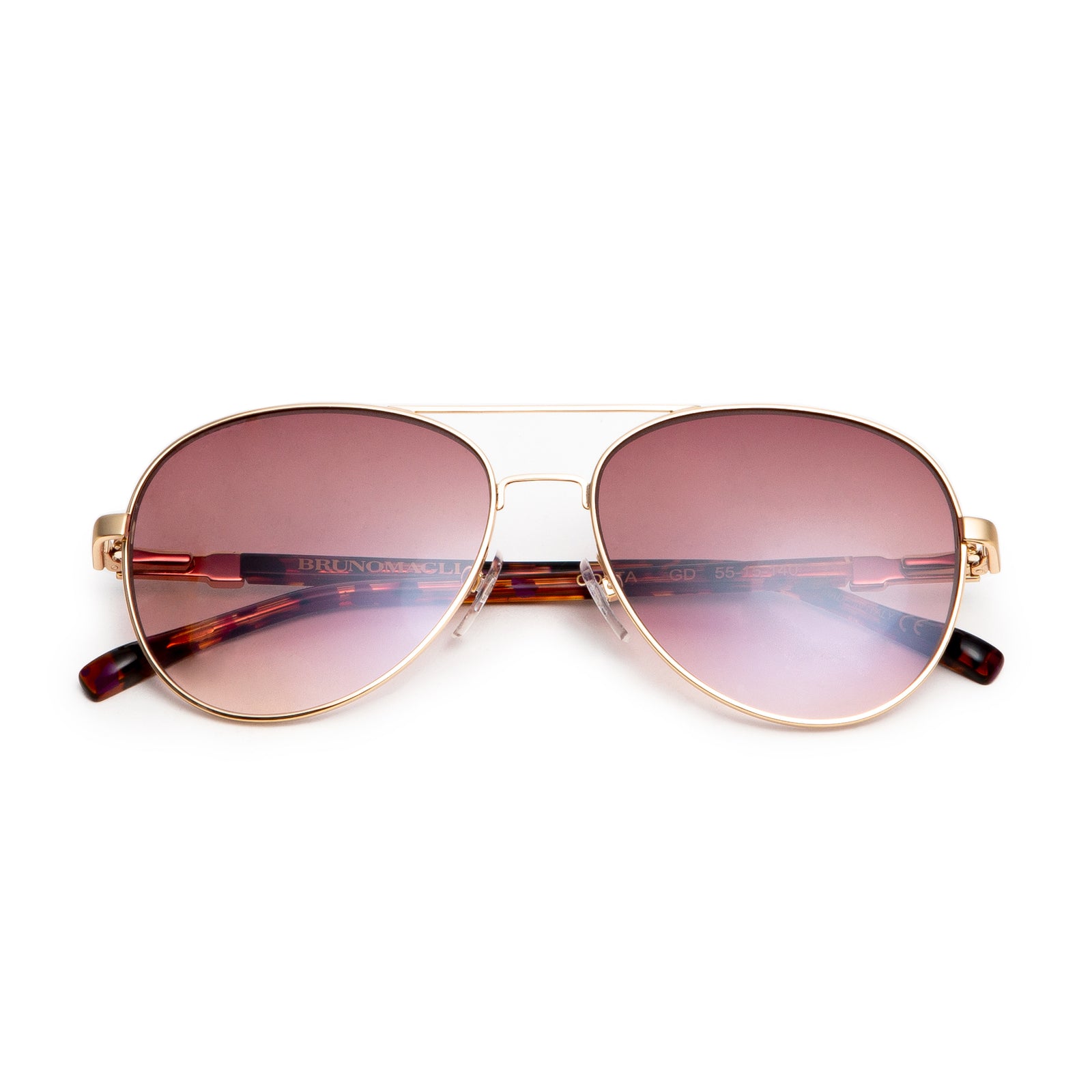 NWOT Zadig & Voltaire Full Rim Gold Tone Metal Aviator Sunglasses Gradient Lens Jimmy Choo Aviator Sunglasses Gold Frame Brown Gradient  main image 3