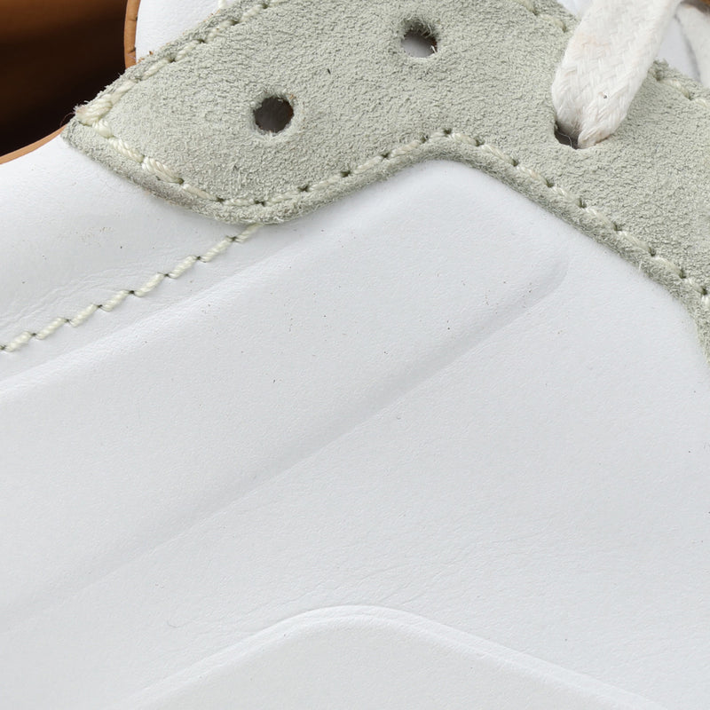 Davio Hand-Burnished Leather Sneaker - White