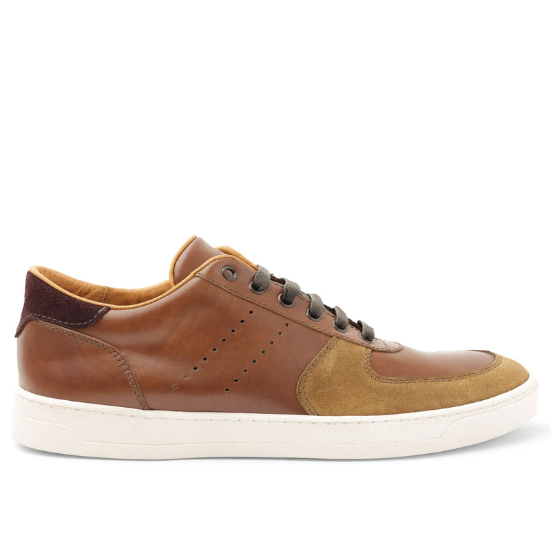 Ducca Lace-Up Leather Oxford Sneaker - Cognac