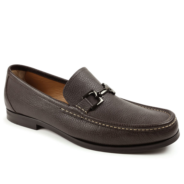 Enrico Leather Bit Loafer Slip-On - Dark Brown