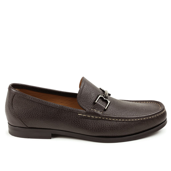 Enrico Leather Bit Loafer Slip-On - Dark Brown