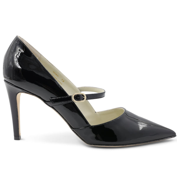 Gemma Mary-Jane Leather Pump - Black Patent