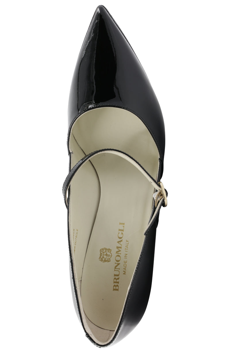 Gemma Mary-Jane Leather Pump - Black Patent