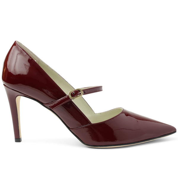 Gemma Mary-Jane Leather Pump - Bordeaux Patent