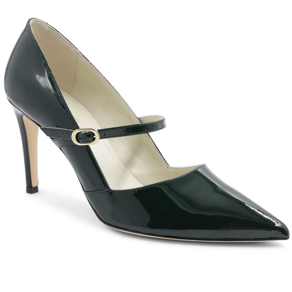 Gemma Mary-Jane Leather Pump - Emerald Patent