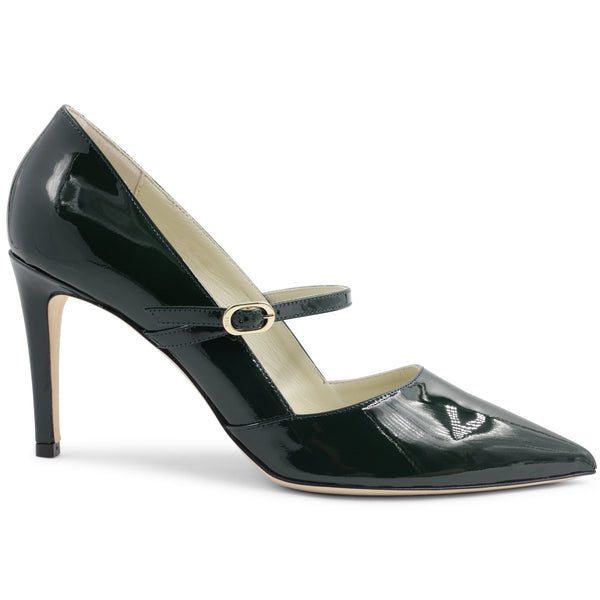 Gemma Mary-Jane Leather Pump - Emerald Patent