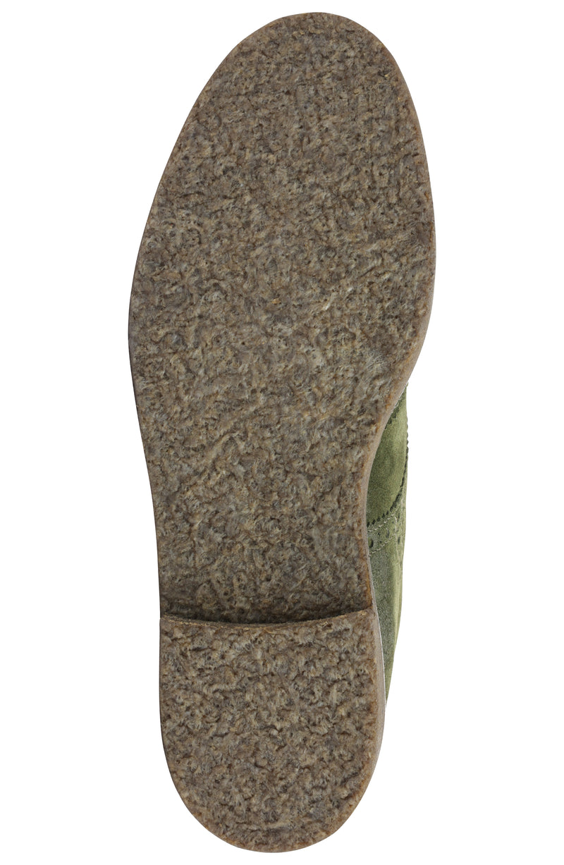 Gleason Wingtip Brogue Suede Oxford Boot - Olive Suede