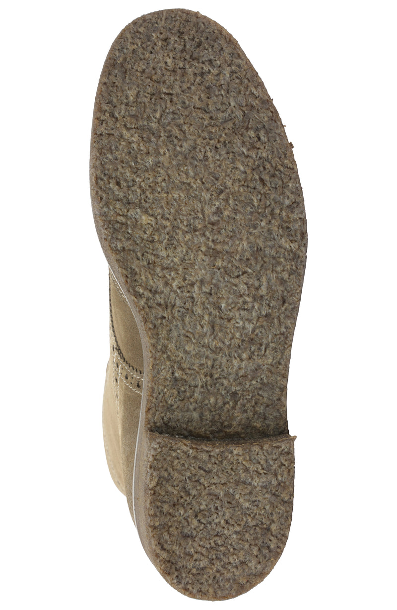 Gleason Wingtip Brogue Suede Oxford Boot - Taupe Suede