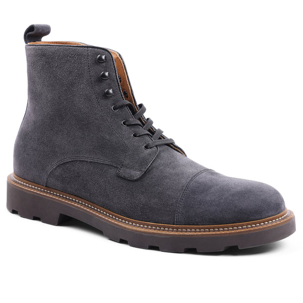 Grafton Cap-Toe Lace-Up Boot - Dark Grey