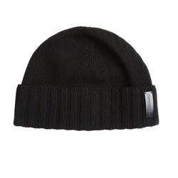 Men's Cashmere Rib Cuff Hat - Black