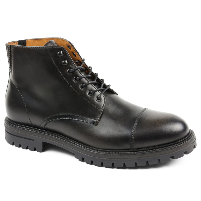 Hollis Cap-Toe Lace-Up Boot - Dark Grey