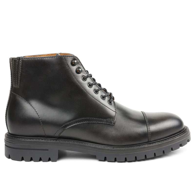 Hollis Cap-Toe Lace-Up Boot - Dark Grey