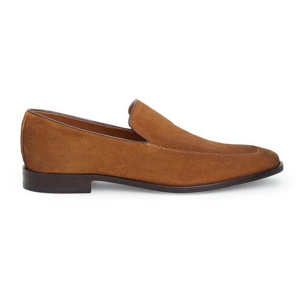 COLLEZIONE IVAN SLIP-ON SUEDE LOAFER-COGNAC