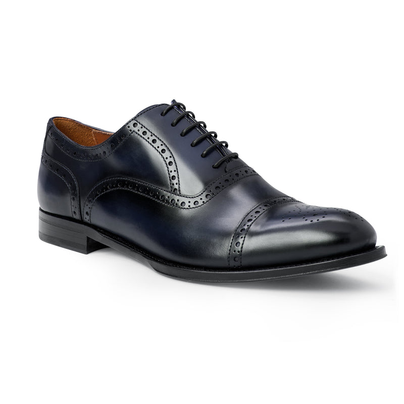 COLLEZIONE JACK LEATHER LACE -UP OXFORD-NAVY
