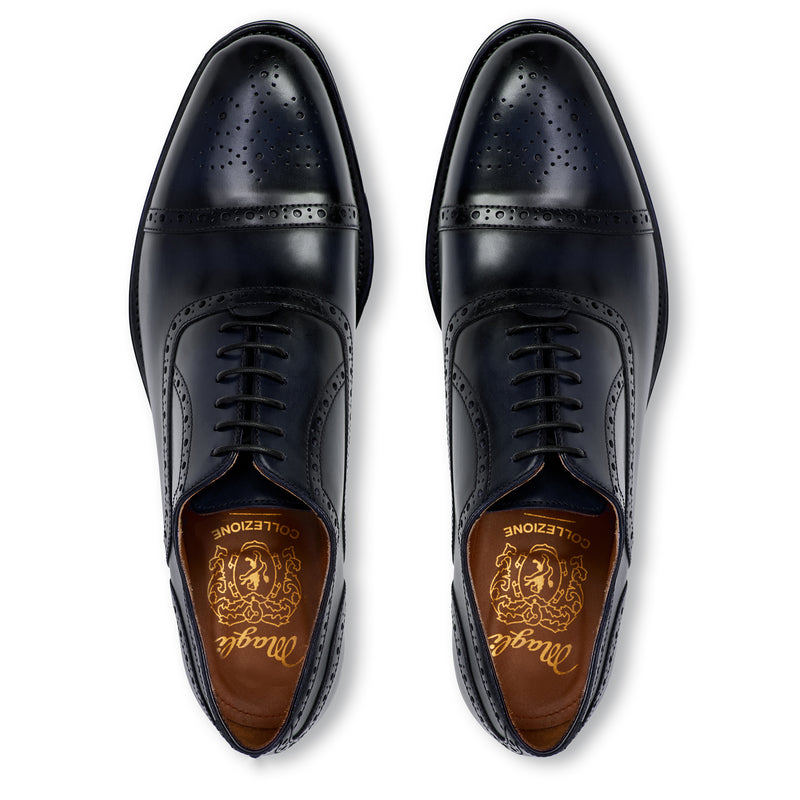 COLLEZIONE JACK LEATHER LACE -UP OXFORD-NAVY