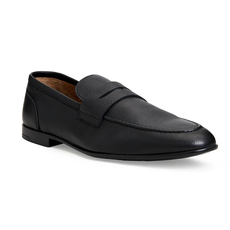 LASTRA SLIP-ON LEATHER LOAFER-BLACK