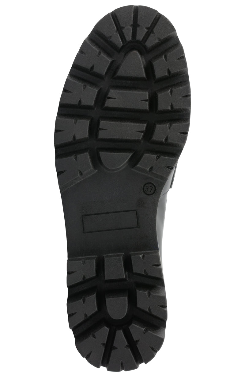 Lapo Polished Leather Modern Loafer - Black
