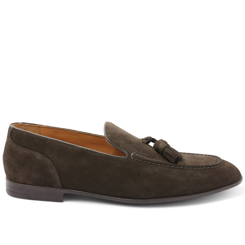 Luis Casual Suede Tailored Loafer - Dark Brown