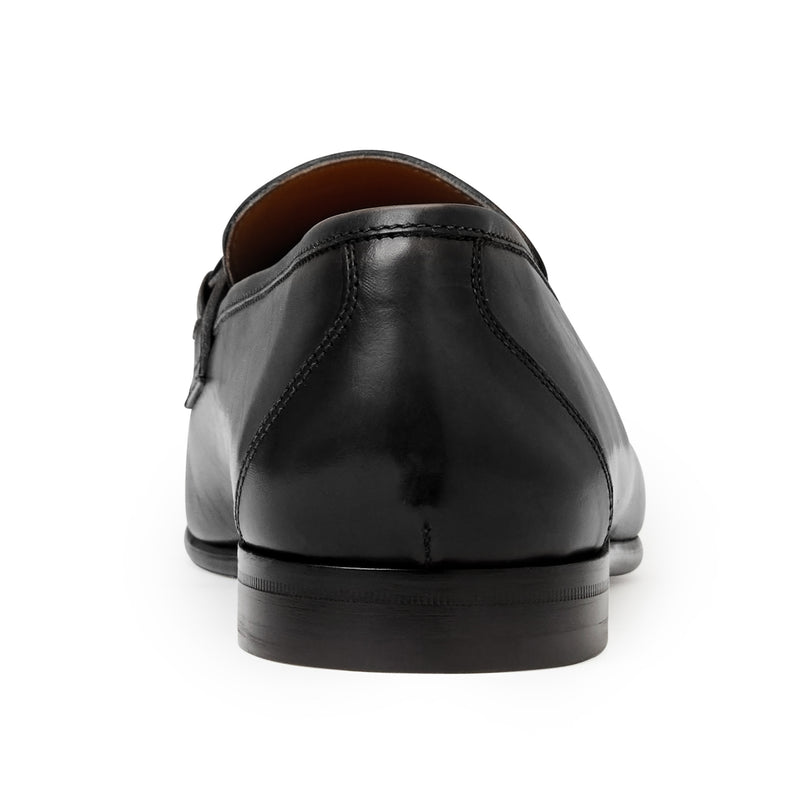 COLLEZIONE MAURO LEATHER SLIP-ON LOAFER-BLACK