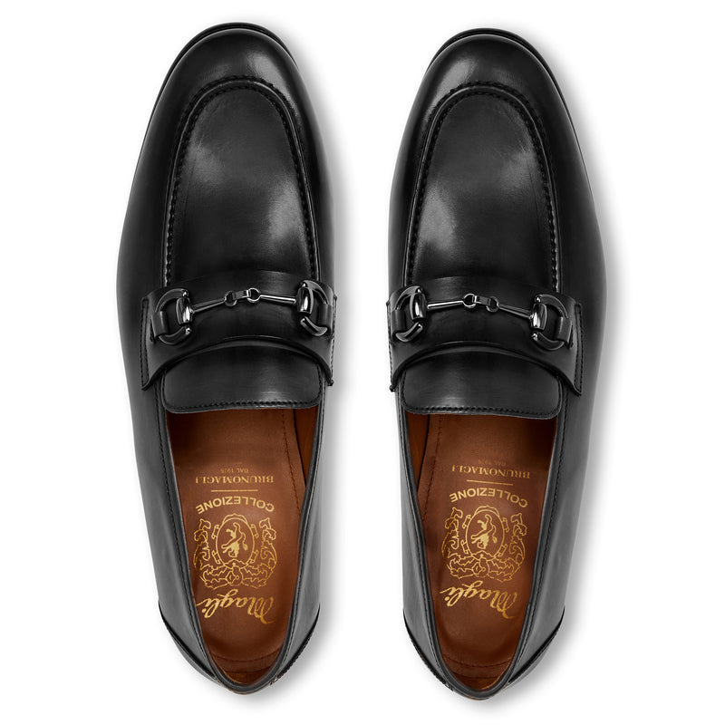 COLLEZIONE MAURO LEATHER SLIP-ON LOAFER-BLACK