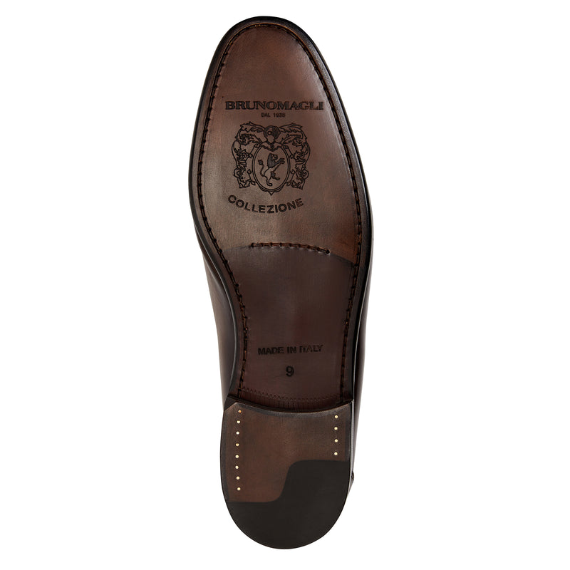 COLLEZIONE MAURO LEATHER SLIP-ON LOAFER-Taupe