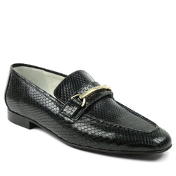 Marco Women's Snake-Print Leather Loafer - Black