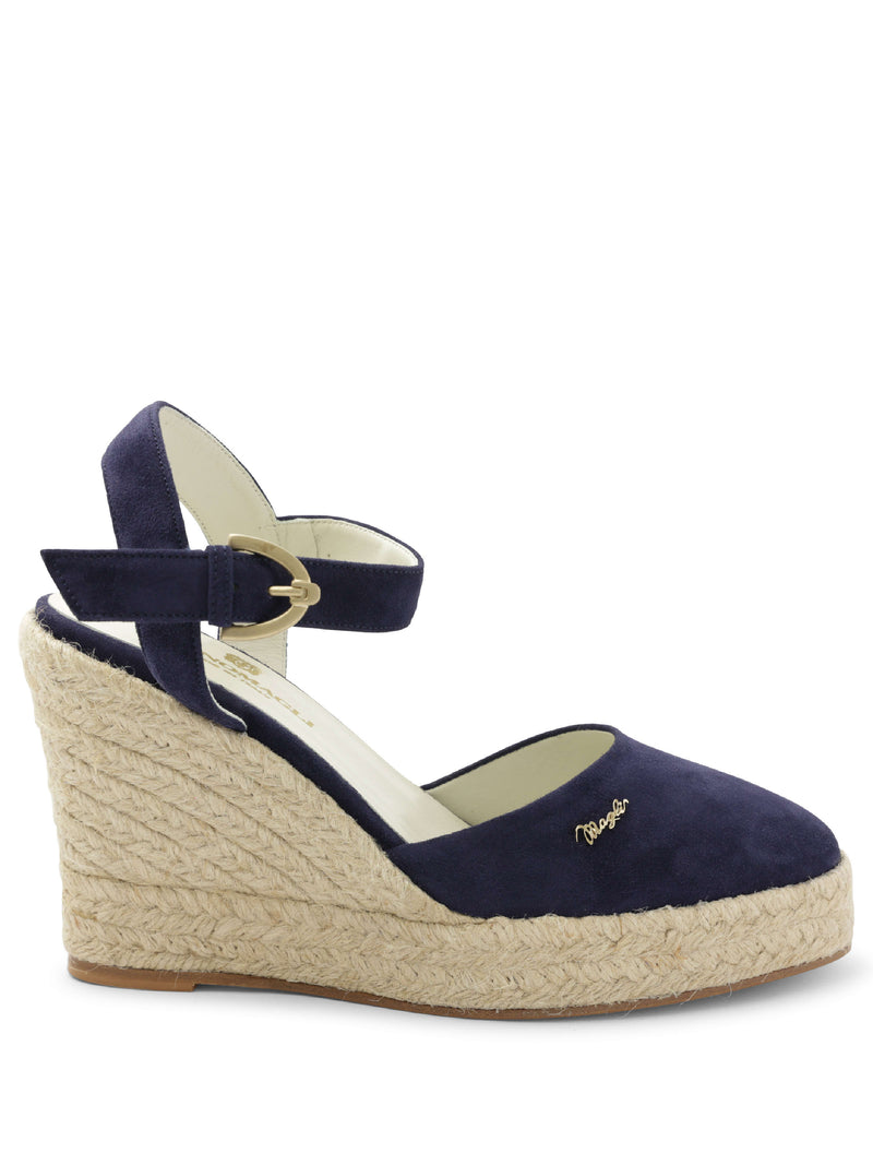 Mares Suede Platform Espadrille Wedge - Navy