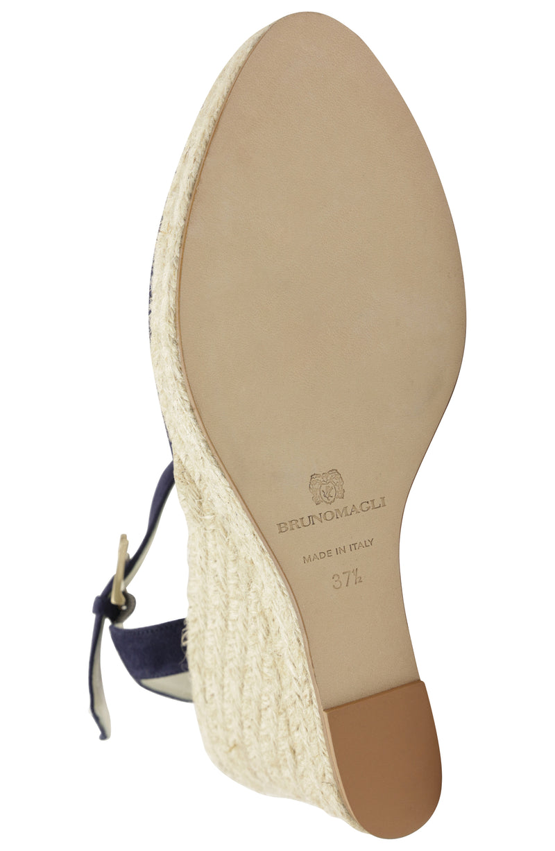 Mares Suede Platform Espadrille Wedge - Navy